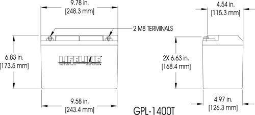Batterie für Marineanwendungen - GPL-1400T - Lifeline Batteries - 12 V / Blei / AGM