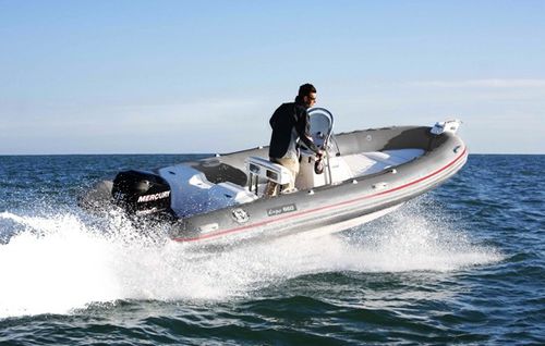 Außenborder-Schlauchboot - Expo - Silver marine - halbstarr / mit Mittelkonsole / für die Fischerei