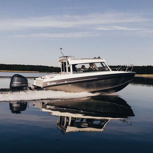 Angelboot für Tagesfahrten / Außenborder - E - FISKARS Inha Works., Buster Boats - mit Steuerhaus / Aluminium / max. 8 Personen