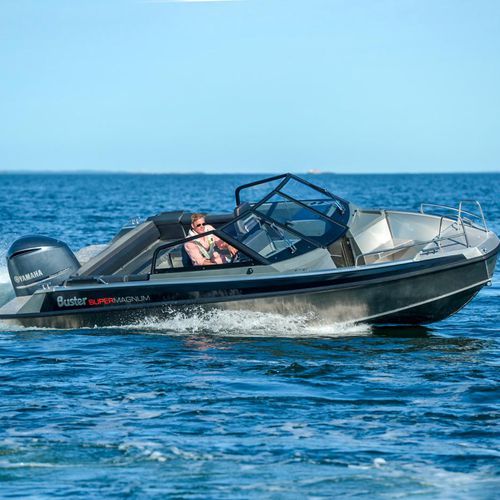 Außenborder-Runabout - SUPERMAGNUM - FISKARS Inha Works., Buster Boats - mit Doppelkonsole / Bowrider / Aluminium