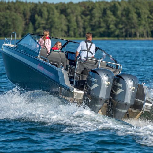 Außenborder-Runabout - PHANTOM - FISKARS Inha Works., Buster Boats - mit Doppelkonsole / Bowrider / Aluminium