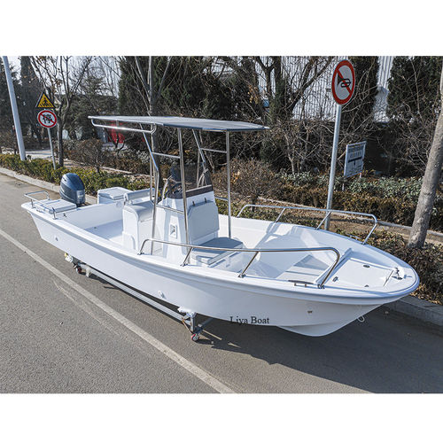 Außenborder-Konsolenboot - SW580 - Qingdao Lian Ya Boat Co.,Ltd. - mit Mittelkonsole / Sportfischer / Glasfaser