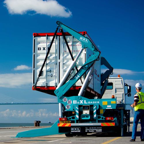 Container-Anhänger - TMS - Boxloader - für Hafenterminals / selbstladend / Seitenhub