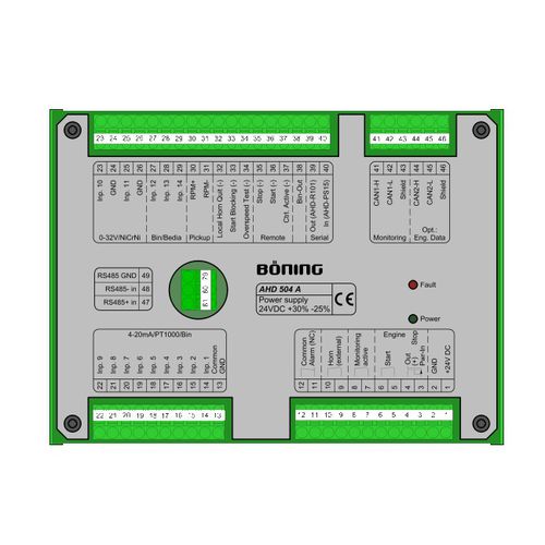 Start und Stop System für Diesel-Antriebsmotoren für Yachten und Schiffe (mit Alarmsystem) - AHD 504 A - Böning Automationstechnologie GmbH & Co. KG