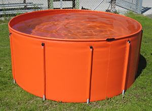 Abwasserbehälter - Troiltank - Desmi - Kohlenwasserstoff / zur temporären Einlagerung / mit Rahmen