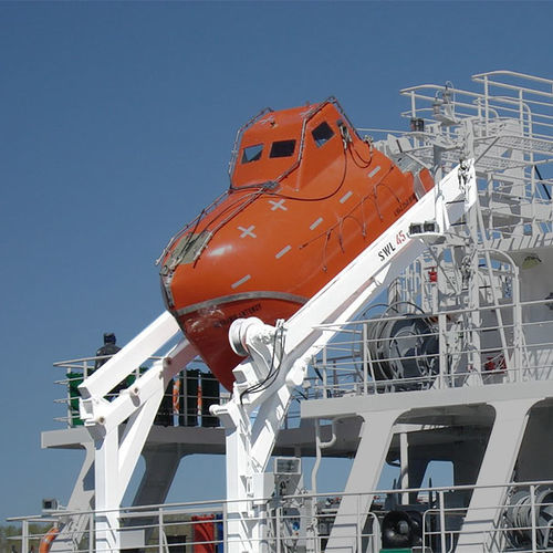 Davit für Schiffe - D-FH - d-i davit international-hische GmbH - für Freifall-Rettungsboote / hydraulisch / faltbar