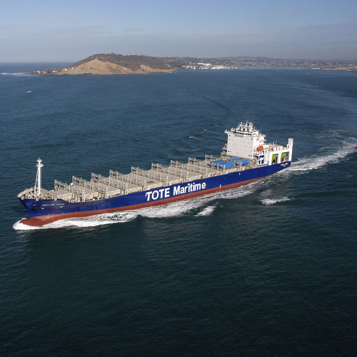 Containerschiff-Frachtschiff - TOTE  - General Dynamics NASSCO - mit Flüssigerdgas-Antrieb (LNG)