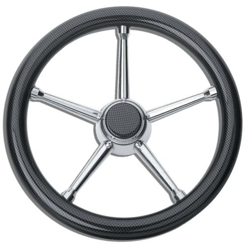 Motorboot-Lenkrad / Carbon - T17 series - SAVORETTI ARMANDO & C. s.n.c. - Segelbootrennen / 5-Speichen / schwarz
