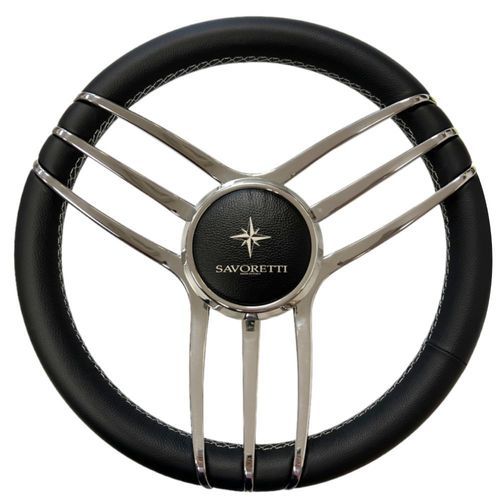 Motorboot-Lenkrad / Edelstahl - T31PS - SAVORETTI ARMANDO & C. s.n.c. - Aluminium / mit Lederbezug / mit Lederbezug