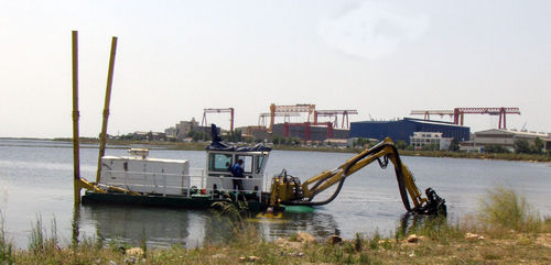 Stelzenpontonbagger-Berufsschiff - Crocodile series - Mavi Deniz - amphibisch