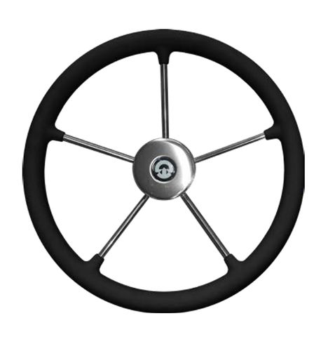 Motorboot-Lenkrad / Edelstahl - VR03 - Riviera srl Genova - Segelbootrennen / 5-Speichen / schwarz