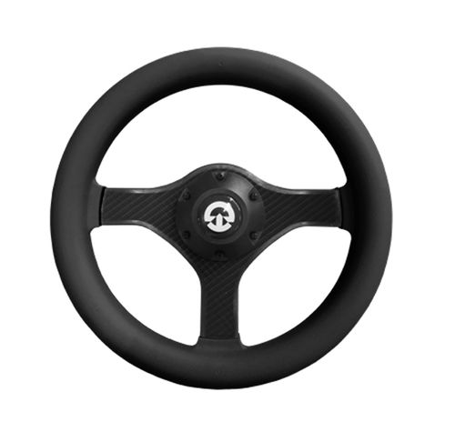 Motorboot-Lenkrad / mit Lederbezug - VR00 - Riviera srl Genova - Carbon / Segelbootrennen / 3-Speichen