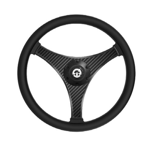 Motorboot-Lenkrad / mit Lederbezug - VR04 - Riviera srl Genova - Carbon / Segelbootrennen / 3-Speichen