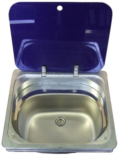 Quadratisches Spülbecken - CUV4237COUV - FILAME Polska Sp z o.o. - Edelstahl / für Boot / mit Glasdeckel