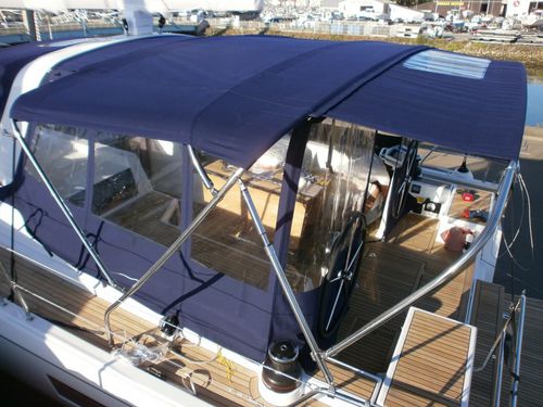 Bimini-Top für Segelboot - Oceanis 51.1 - TTOP Nautic - für Ruderhaus / Aluminiumstruktur / grau