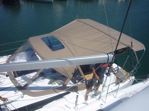 Bimini-Top für Segelboot - Sun Odyssey 410 - TTOP Nautic - für Ruderhaus / mit Edelstahlstruktur / PVC