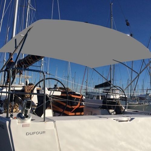 Bimini-Top für Segelboot - Dufour 430 - TTOP Nautic - für Ruderhaus / mit Edelstahlstruktur / grau