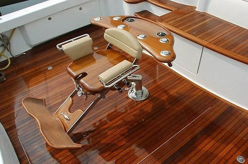 Kampfstuhl für Boot - Large Tuna - Murray Products - mit Armlehnen / Teakholz