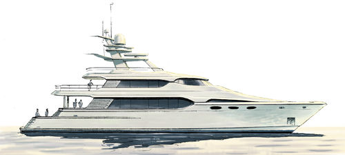 Offshore-Superyacht - LOMOcean Design - mit Steuerhaus / Gleiter / Verbundwerkstoff