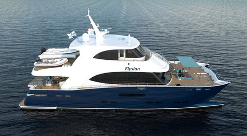 Katamaran-Motoryacht - Elysian - Incat Crowther - für Kreuzfahrten / Flybridge / Aluminium