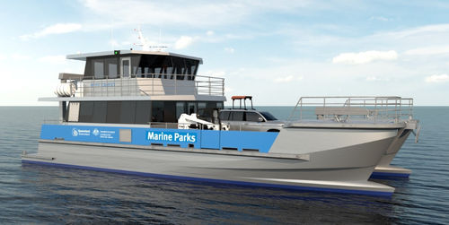 Taucherbasisboot Berufsschiff - IC19046 - Incat Crowther - Landungsboot / Katamaran / Innenborder