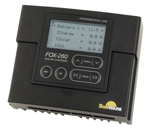 Ladekontrollgerät und Regler für Batterie - FOX Series-X60 - SunWare Solartechnik - für Solarpanel / für Boote