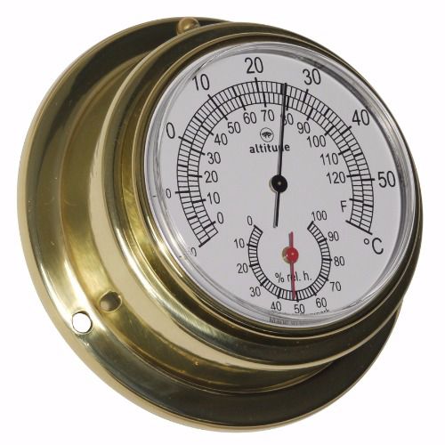 Analoges Thermometer - 842 TH - Delite  - Hygrometer / poliertes Messing / °C