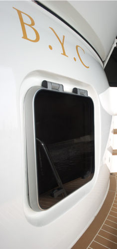Quadratische Deckluke - STANDARD WITH FLANGE - Gebo Marine Glazing B.V. - für Boot / öffnend / bündig