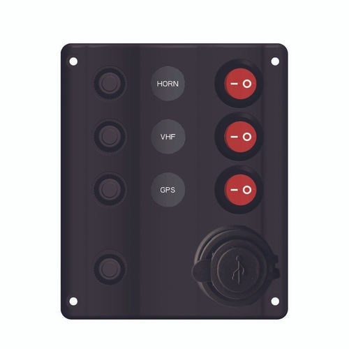 Schalttafel für Boot - 10027-BKUAC - AAA WORLD-WIDE ENTERPRISES LTD. - wasserdicht / mit USB-Anschluss