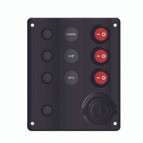 Schalttafel für Boot - 10027-BKU2C - AAA WORLD-WIDE ENTERPRISES LTD. - wasserdicht / mit USB-Anschluss