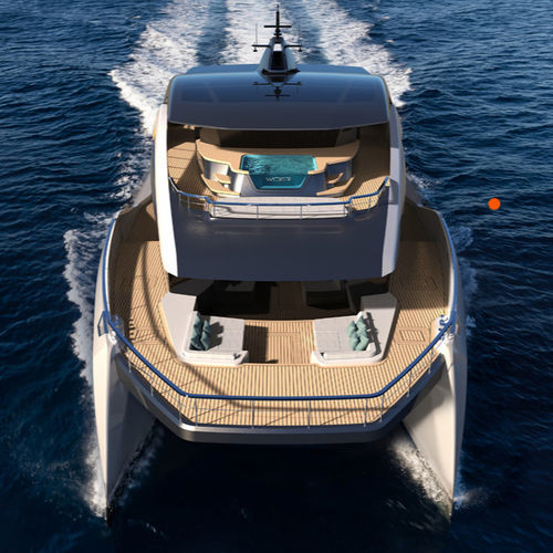 Katamaran-Motoryacht - 92 - WIDER Yachts - für Kreuzfahrten / mit geschlossener Flybridge / hybrid