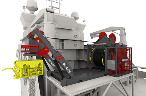 Winde für Schiffe - MO-E/160/4000-34 - Ibercisa Deck Machinery - für ROV Verbindungskabel / zum Ausbringen und Einholen / elektrisch