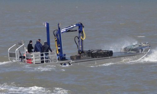 Logistik-Transport-Boot Berufsschiff - CHALANDS À ROUES - Navalu - Außenborder / Aluminium