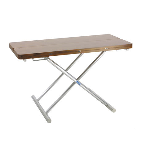 Beistelltisch für Boot - NAUSICA II - Metalstyle Srl - einstellbar / Teakholz