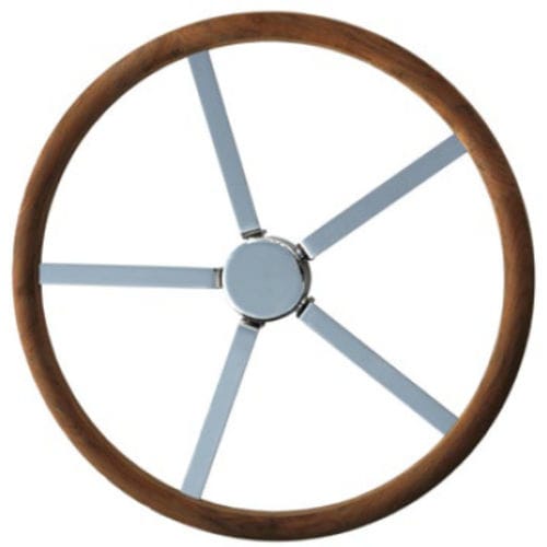 Motorboot-Lenkrad / Edelstahl - Metalstyle Srl - Holz