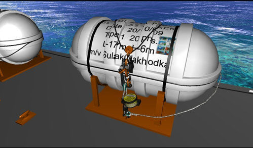 Simulationssoftware - Thrown overboard Liferaft - STORM SIM - für Rettungsfloß zum Überbordwerfen / Multimedia
