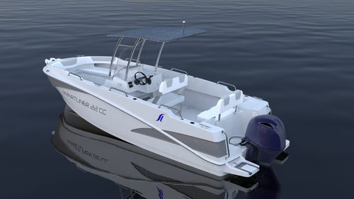 Außenborder-Konsolenboot - CC22 - SMARTLINER - mit Mittelkonsole / Sportfischer / Glasfaser