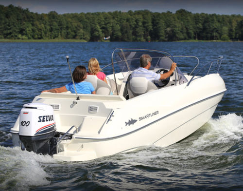 Außenborder-Daycruiser - SUNBREEZE 226 - SMARTLINER - Open / mit Doppelkonsole / Glasfaser