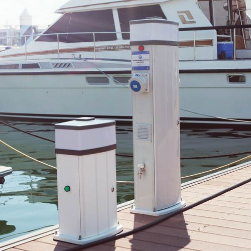 Stromversorgungssäule - Goodocks Marine (Hong Kong) Co., Ltd. - Wasserversorgung / für Steg / Aluminium
