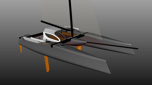 Katamaran - Design Catamaran Inc - für Fahrten- und Regattasegeln / mit geschlossenem Cockpit