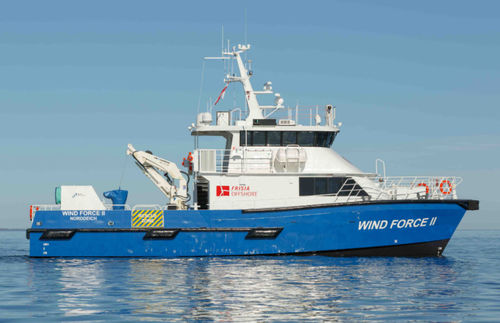 Hafenboot Berufsschiff - WIND FORCE II - Baltic Workboats AS - Serviceboot für Windpark / Katamaran / Innenborder