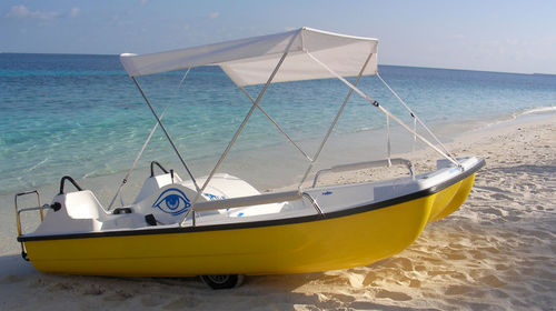 Fünfsitzer-Tretboot - CAPRI VISION - AQUABLUE - Polyester / blau / gelb