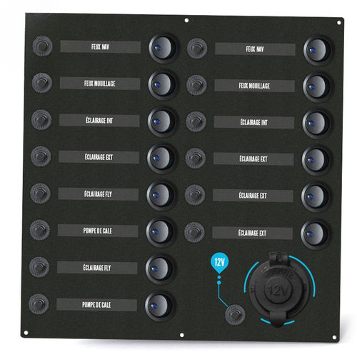 Schalttafel für Boot - ETA14AC - seatronic - Lampen / LED / mit USB-Anschluss