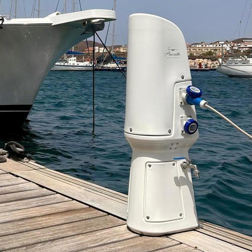Stromversorgungssäule - COMPACT - MARCONN - VILTEC - Wasserversorgung / mit integrierter Beleuchtung / für Steg
