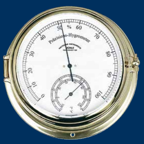 Analoges Thermometer - MS-51-11-180-ME - Mühle-Glashütte GmbH nautische Instrumente und Feinmechanik - Hygrometer / poliertes Messing / °C