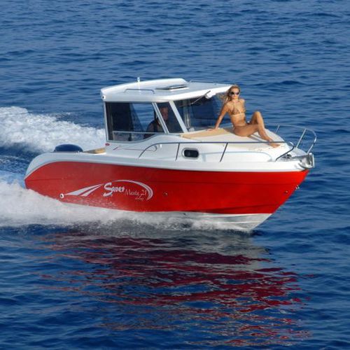 Angelboot für Tagesfahrten / Außenborder - Manta 21 - SAVER  S.R.L. - Hardtop / max. 7 Personen / mit Kabine