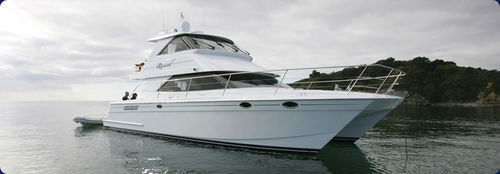 Express-Cruiser / Katamaran - aurora (dalian) yachts co ltd - Innenborder / Halbgleiter / mit geschlossener Flybridge