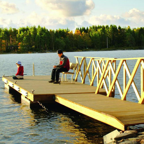 Gangway für Steg - 097400 - A-Laiturit - Holz / mit Geländer