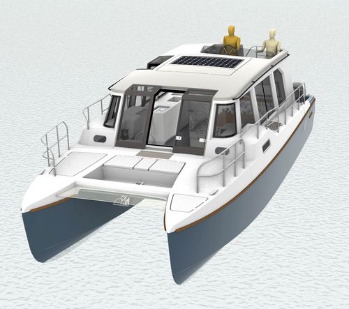 Cabin-Cruiser / Katamaran - BB37 - Bader Hausboot - Außenborder / zweimotorig / Gleiter