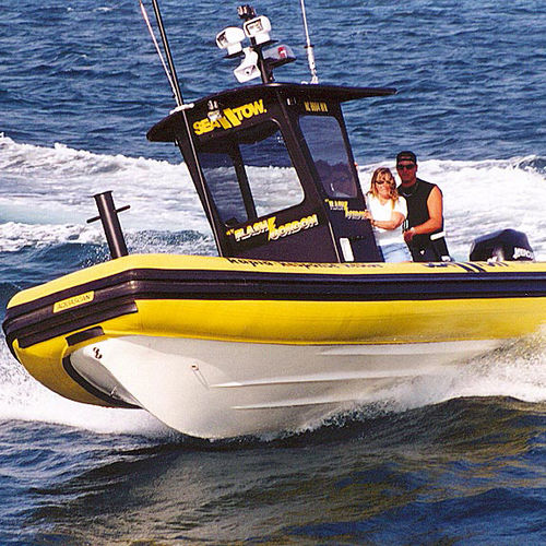 Außenborder-Schlauchboot - Techno 25 - Aquascan Inc - zweimotorig / halbstarr / mit Mittelkonsole
